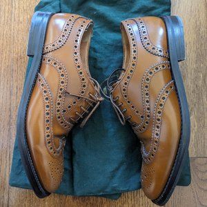 Handmade Burwood Wg Polished Binder Oxford Brogue, Brown